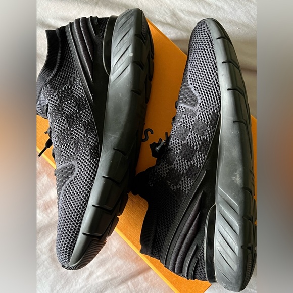 Louis Vuitton Fastlane 'Damier - Black Graphite' Mens Size 8 1/2 - Picture 1 of 11